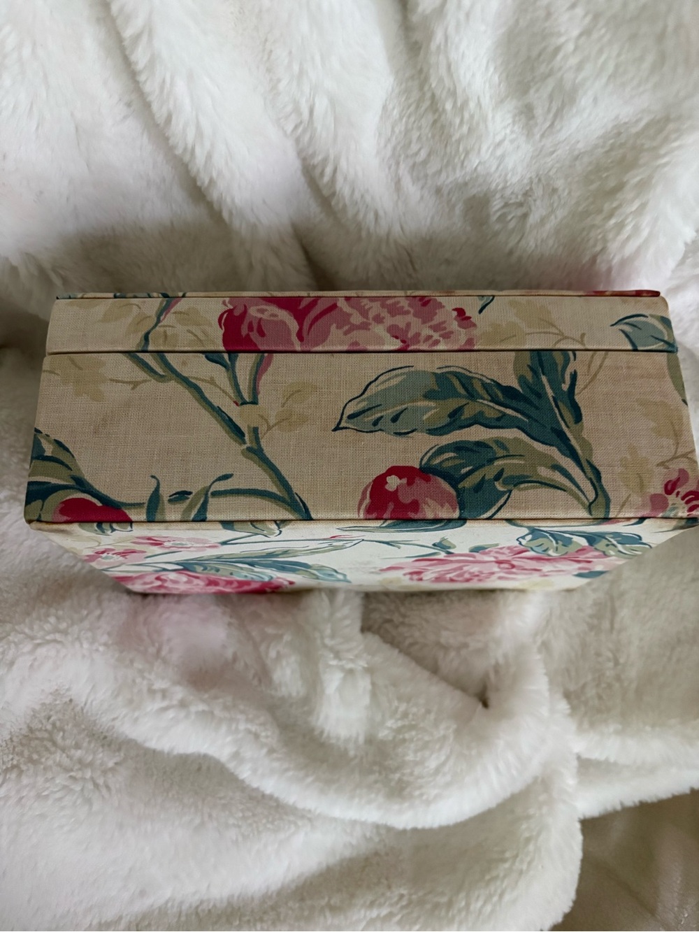 Vintage Laura Ashley Floral Jewelry Box with Mirror - Pink & Teal Accents - Picture 6 of 6